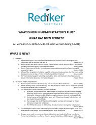 what is new? - Rediker Software, Inc.