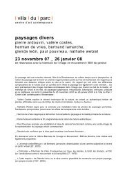 dossier de presse - Villa du parc