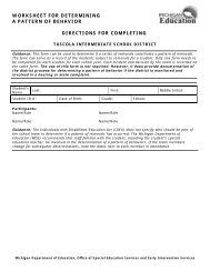 Worksheet for Determining Pattern Behavior Directions - Tuscola ...