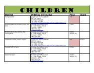 Child, Parent, Teacher Resource List