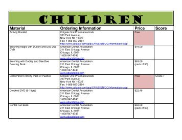 Child, Parent, Teacher Resource List