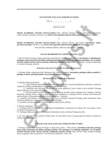 ATLYGINTINŲ PASLAUGŲ TEIKIMO SUTARTIS 200_ m. - Tax.lt
