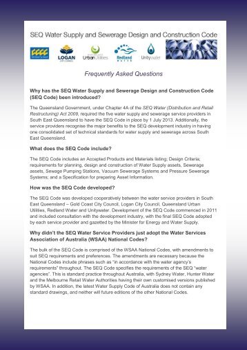 Frequently Asked Questions - SEQ Design and Construction Code