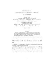 Erratum de la Démonstration du 'théor`eme d'Arnold' et ... - HAL