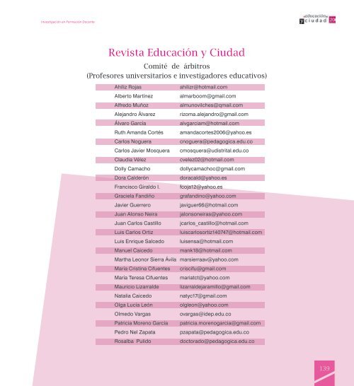 Revista EducaciÃ³n y Ciudad - EdiciÃ³n nÃºmero 20 - IDEP