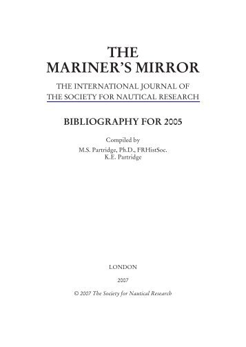 THE MARINER'S MIRROR - Society for Nautical Research