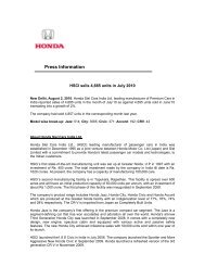 Press Information - Honda Cars India