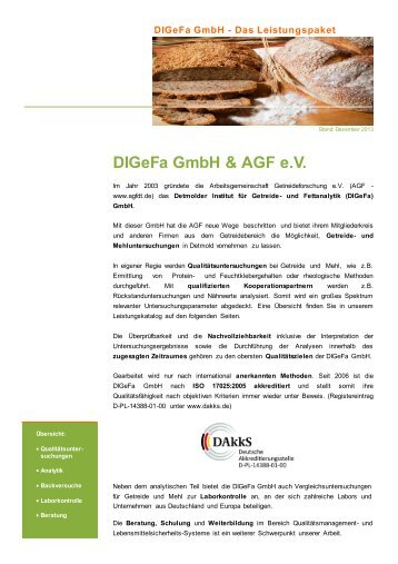 DIGeFa-Leistungspaket - Detmolder Institut für Getreide