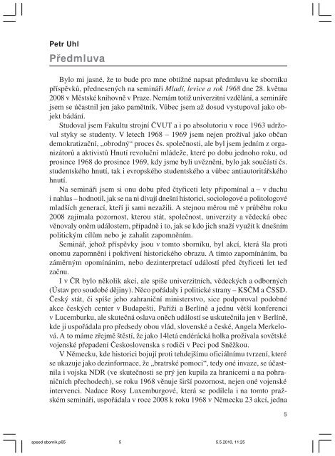 Martin Franc-Stanislav Holubec (eds.): MladÃ­, levice a rok 1968 - SOK