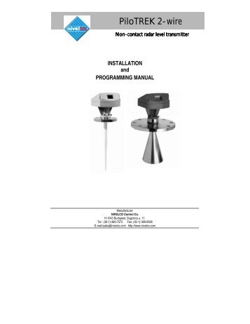 Pilotrek FMCW radar - Nivelco Process Control Co., Inc.