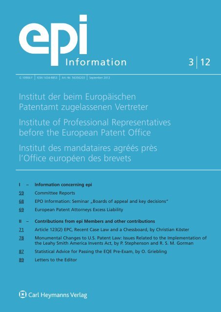 epi - European Patent Institute