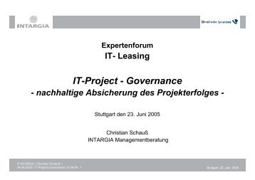 IT-Project - Governance - EconBiz