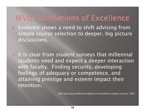 Anita Mayer, Director WVU Undergraduate Academic Advising - wvnet