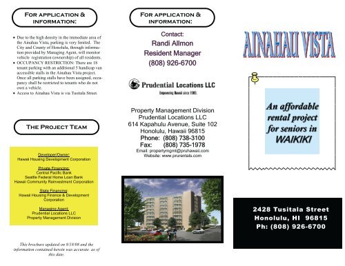 ainahau brochure - Prudential Locations