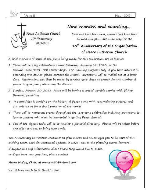 Dove Tales May 2012.pub - Peace Lutheran Church, Fort Myers ...