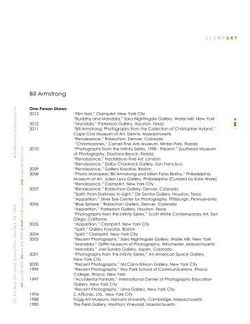 Bill Armstrong Resume - ClampArt