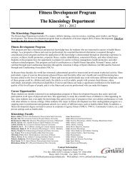 Fitness Development Program The Kinesiology ... - SUNY Cortland