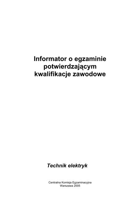 Technik elektryk - BIP CKE - Centralna Komisja Egzaminacyjna