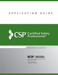 CSP Application Guide - Board of Certified Safety Professionals