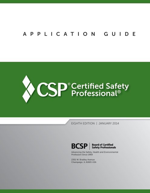 CSP Application Guide - Board of Certified Safety Professionals