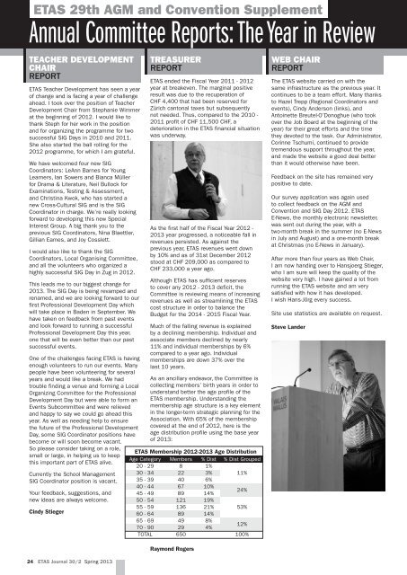 Spring Journal 2013 - English Teachers Association of Switzerland