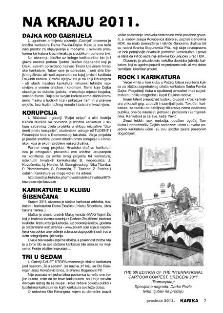 glasilo Hrvatskog druÅ¡tva karikaturistaprosinac2012. - HDK