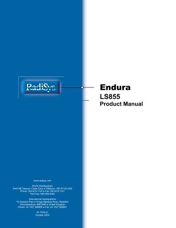 Endura LS855 Product Manual - Radisys