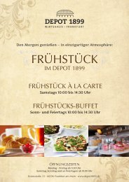 Frühstück À la carte & Buffet (PDF) - Depot 1899