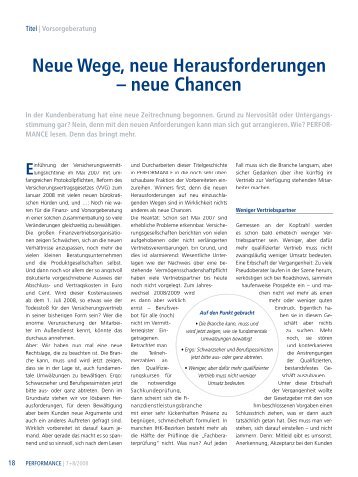 Neue Wege, neue Herausforderungen – neue Chancen