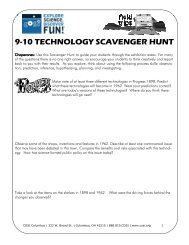 9-10 TECHNOLOGY SCAVENGER HUNT - COSI