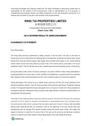 2010 Interim Results Announcement - Wing Tai Properties Limited