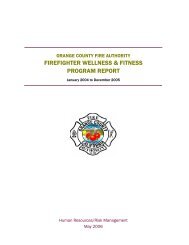 firefighter wellness & fitness program report - Orange County Fire ...