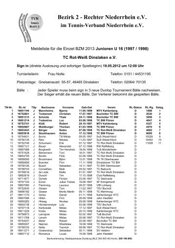 Junioren U16 - Tennisclub Babcock