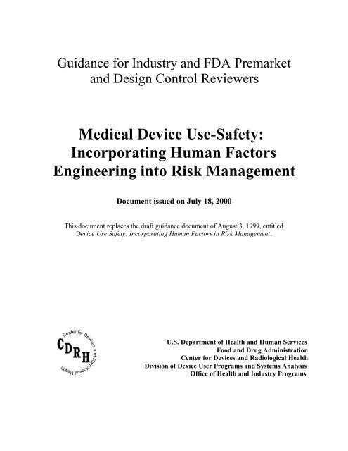 Medical Device Use-Safety - Food and Drug Administration