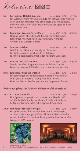 Weinliste - Weingut Häussermann