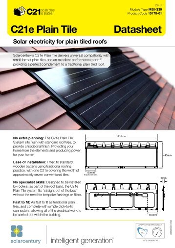 C21 Plain Tile Datasheet - Solar Century