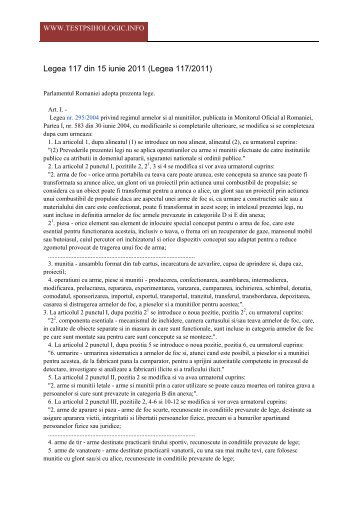 Legea 117 din 15 iunie 2011 (Legea 117/2011)