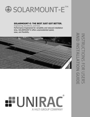 SOLARMOUNT-E Installation Guide / Manual - Unirac