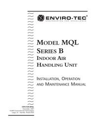 model mql series b indoor air handling unit - Enviro-Tec