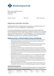 Uttalelse - Bioteknologinemnda