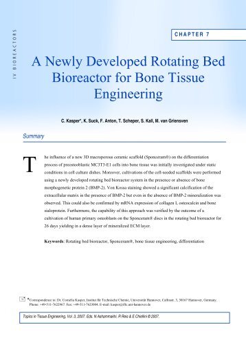 A Newly Developed Rotating Bed Bioreactor for Bone Tissue - Oulu