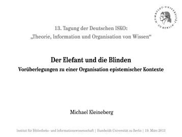 Der Elefant und die Blinden - ISKO