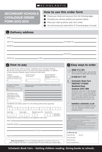 secondary schools catalogue order form 2012-2013 - Scholastic