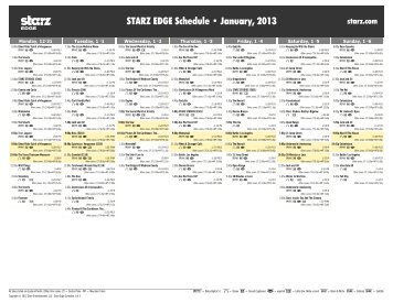 STARZ EDGE Schedule - January, 2013