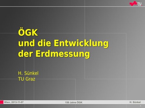 Vortrag: Univ. Prof. Dr. Hans Sünkel - ÖGK Österreichische ...