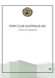 Code of Conduct - Pony Club Association of NSW