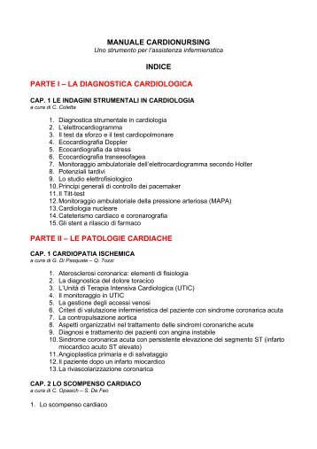 MANUALE CARDIONURSING INDICE PARTE I Å LA ... - Anmco