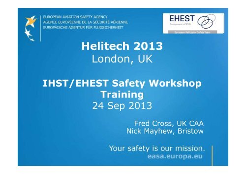 IHST/EHEST Safety Workshop Training