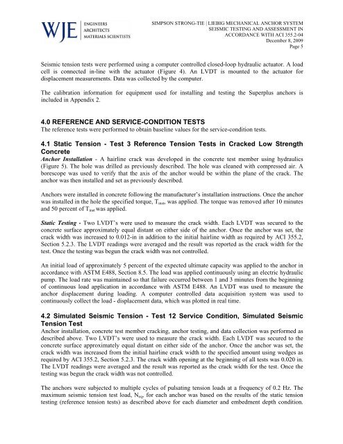 simpson strong-tie | liebig mechanical anchor system seismic testing ...