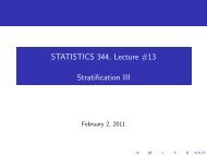 STATISTICS 344, Lecture #13 Stratification III